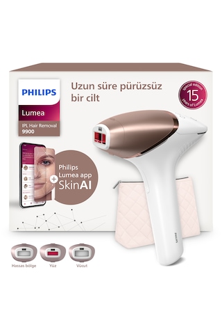 Philips Lumea 9900 Serisi BRI953/01 IPL Tüy Alma, SkinAI Uygulama,Vücut,Yüz ve Bikini,3 Başlık,Çanta