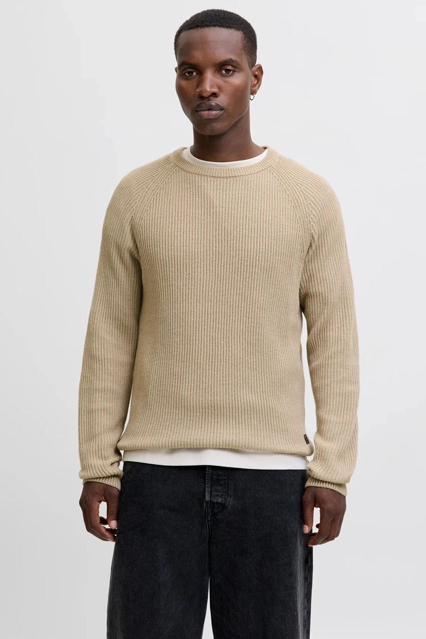 Jack & Jones Erkek Kazak 12278916 Koyu Bej Koyu Bej