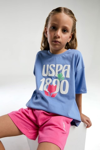 U.S. Polo Assn. Kız Çocuk Mavi Şort Takım Us2096 Mavi