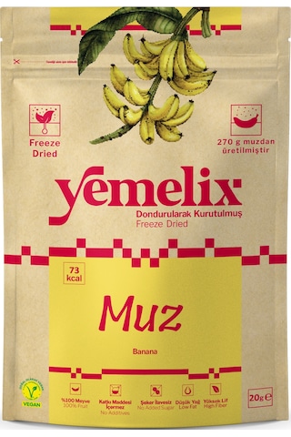Freeze Dried Muz Kuru Meyve Cipsi - Dondurularak Kurutulmuş Muz 20g 20 G