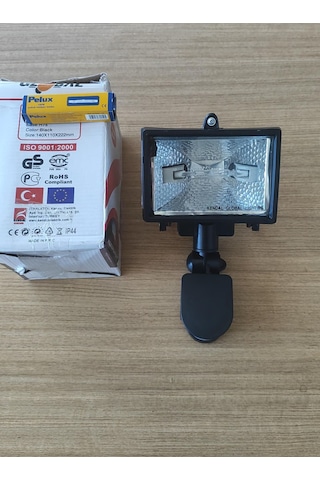 G-lobal K-endal 150w Hareket Sensörlü Halojen Projektör Siyah Dış Mekan Aydınlatma + Pelux Ampul Dah