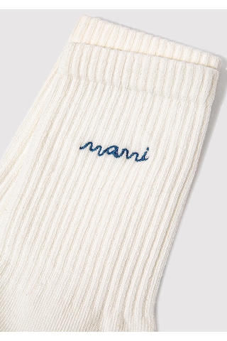 Mavi - Mavi Logo İşlemeli Beyaz Soket Çorap 1913235-620 Beyaz