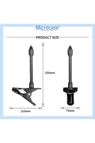 Microcase Kıskaç Tutacaklı 1/4 Vida Girişli Esnek Web Kamera Bebek Kamerası Tutucu - Al5013 Beyaz