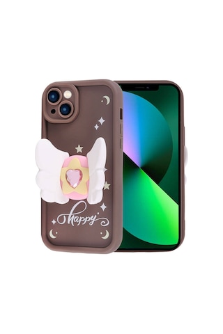 Apple Uyumlu iPhone 13 Kılıf Kamera Korumalı Figür Tasarımlı Kapya Kapak