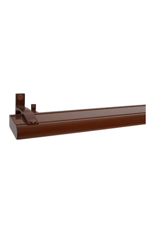 Napoli Metal Başlıklı Üçlü Dekoratif Ray Korniş Modern Rustik-ceviz 225 Cm Ceviz