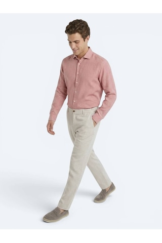Kip Taş Dokuma Relaxed Fit Casual Pamuk Karışımlı Pantolon
