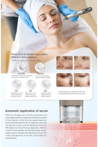 Leezsing Dr.pen Ve Hydra.pen H3 İçin 24 İğneli 10'lu Su Işıltısı Kartuş Paketi Evde Cilt Bakımı Çok Renkli