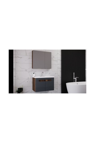 Wins Aizanoi 80 Cm Antrasit/barok Banyo Dolabı Gri