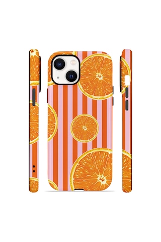 Apple iPhone Uyumlu 13 Vorian Çift Katmanlı Magsafe Kılıf Sunset Orange Grove