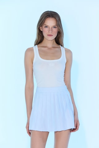 Sagaza Studio Ss6013 Pileli Mini Etek Bebe Mavisi