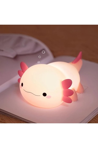 Honeybeeshop Sevimli Akulot Gece Lambası Pembe Dokunmatik Usb Şarj Edilebilir Led Bebek Odası Dekoru Pembe