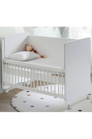 Bw1060 - Pratik Tekerlekli Anne Yanı Beşik Beyaz 60 X 120 Beyaz