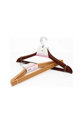 Ahşap Görünümlü Plastik Elbise Askısı 3 Lü Royaleks-ak439 Renkli