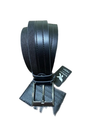 Karalı Erkek Kemer Kot Ve Kanvasa Uygun Siyah 4214-1-115 Cm 001