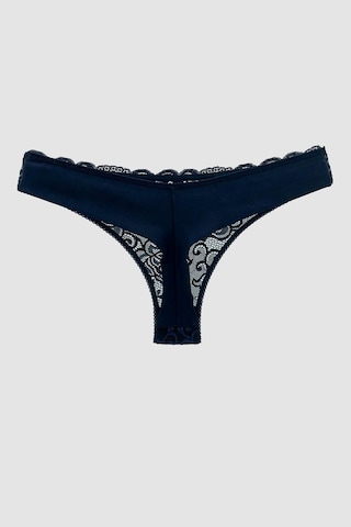 Mistirik Masara Model Yarı Dantelli Tanga String Model Esnek Ve Yumuşak Kumaşlı Külot Lacivert Renk Lacivert