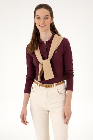 U.S. Polo Assn. Kadın Bordo Basic Polo Yaka Sweatshırt 50313593-VR177