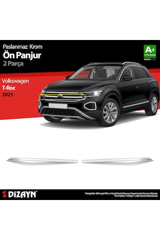 S-Dizayn VW T-Roc Makyajlı Krom Ön Panjur 2 Prç. 2021 Üzeri