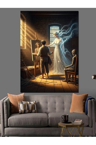 Ahşap Tablo Hayalet Ressam Atölye Çizimi