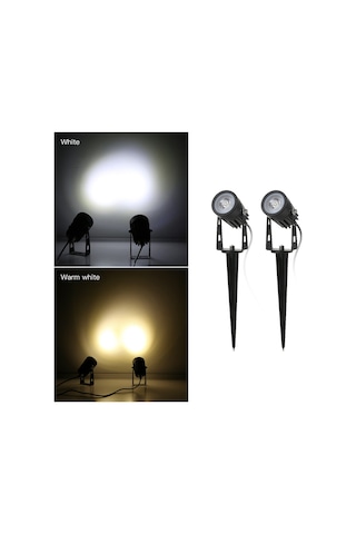 Tomshine 2w Çift Güneş Spot 130lm 2-ın-1 Suya Dayanıklı Sıcak Beyaz