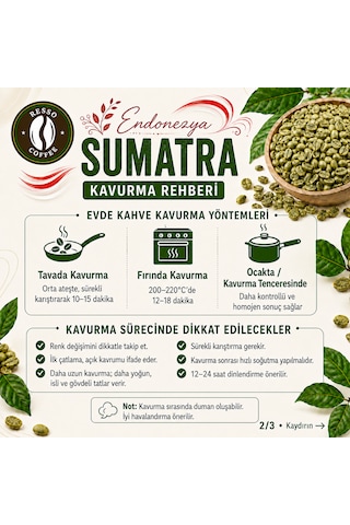 Avantaj Endonezya %100 Arabica Yeşil & Çiğ Kahve Çekirdeği 1 Kilo Çekirdek Kahve