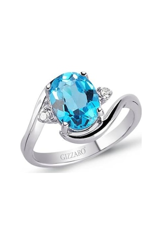 Pırlanta Mavi Topaz Yüzükgmy068
