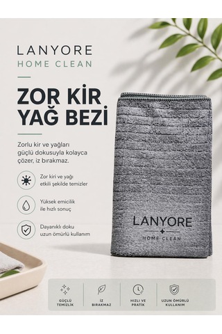 Lanyore Home Clean Premium Zor Kir Yağ Bezi Gri