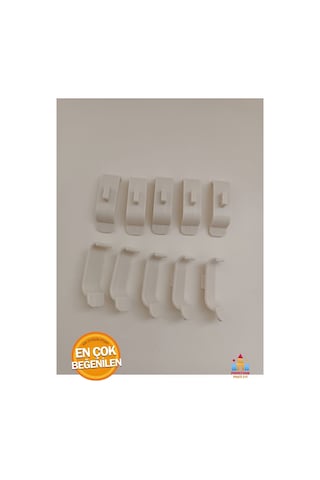 Stor Zebra Perde Geniş Kasa 4.5 Cm Pratik Kornişe Takma Aparatı Plastik Montaj Aparatı 10 Adet Gri