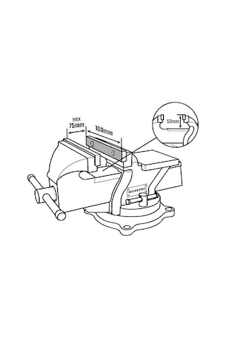Workpro Wp233005 100 Mm Döner Tabanlı Örslü Tezgâh Mengenesi Profesyonel Döküm Mengene