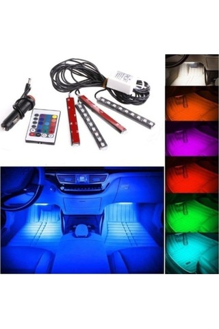 Araç Içi Ayak Altı Kumandalı Led Sese Duyarlı 4x12 Fonksiyonlu Ayak Altı Aydınlatma Ayak Altı Led
