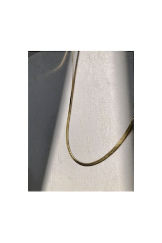Nature Kalın Düz Yılan 45 Cm Gold İtalyan Zincir Gold - 582795844 Gold