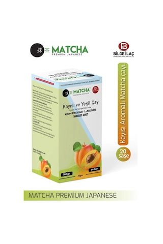 Bilge Matcha Premium Japenese Kayısı ve Yeşil Çay İçeren Toz Takviye Edici Gıda 20 x 8 G