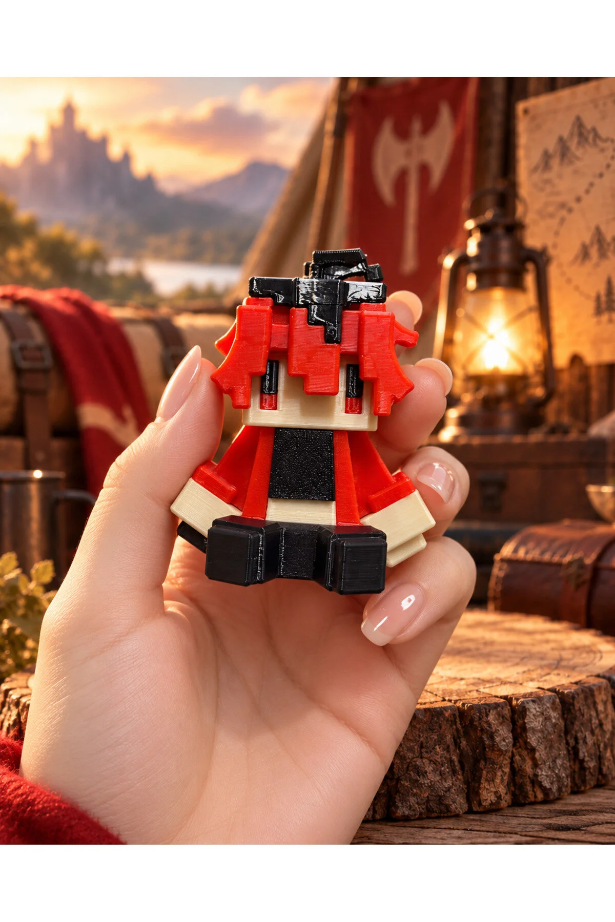 Frieren Beyond Journey S End Stark Mini Anime Figür Pixel Art 3d Baskı Masaüstü Dekoratif Süs