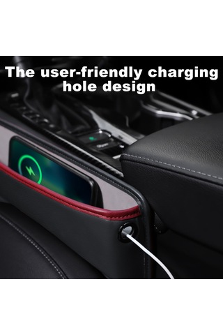 Gajeena Araç Koltuğu Arası Çok Amaçlı Saklama Kutusu - Pu Deri, 31x25x5.5cm, Siyah/kahve/bordo/bej