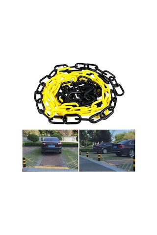 Mfk 8 Mm 1 Metre Sarı Siyah Plastik Tafik/Park Zincir