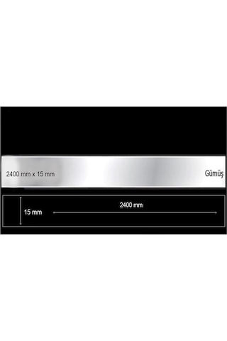 Dekoratif Aynalı Pleksi Şerit Süs Gümüş 15 Mm X 2400 Mm Mobilya Gümüş