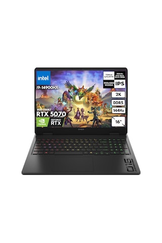 HP Omen 16-AM0031NT C39J4EAQB12 i9-14900HX 40 GB2 TB SSD 8 GB RTX5070 16" Wuxga W11P Dizüstü Bilgisayar