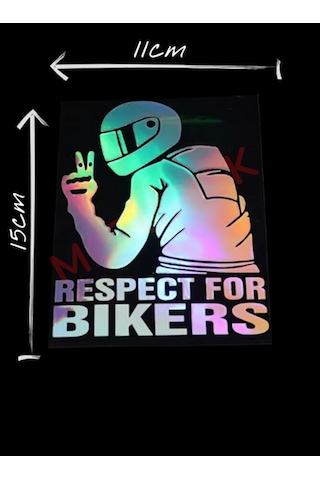 Respect For Bıkers Saygı Motosiklet Araba Sticker 11x15cm Hologr