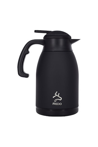 Big Therm 2 Lt Paslanmaz Çelik Siyah Çay Termosu, 24 Saat Soğuk, 12 Saat Sıcak Tutma Siyah