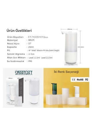 Otomatik Sensörlü Sıvı Sabunluk 250ml