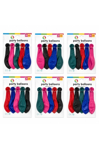 30 Paket - 5pcs Orta Boy Renkli - 30cm Party Balon Toptamda 150 Adet Balon Aklby-bsva58 Çok Renkli