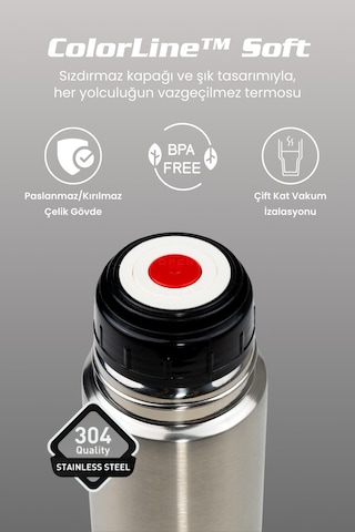 Cooker Colorline Soft 750 Ml Paslanmaz Çelik Termos Ckr2002 Siyah