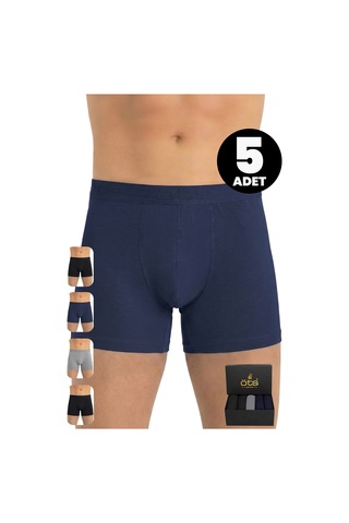 JUST INNER Öts Premium Erkek 5 Li Modal Boxer Modal Hediye Kutulu Ultra Yumuşak Modal Kumaş Esnek Kalıp Ve Kaliteli Esnek Ve Konfor Koyu