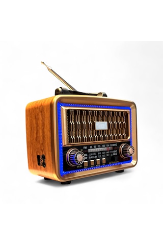 Rt-683 Nostaljik Trend Ledli Radyo,bluetooth Ahşap Görünüm Nostalji Radyo