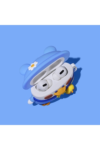 E2m Apple Uyumlu AirPods Pro Kılıf Mavi Ördek Mavi