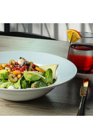 Keramika Beyaz Delta Makarna Tabağı 26 Cm