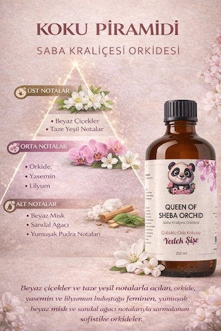 Queen Of Sheba Orchid Çubuklu Oda Kokusu Yedek Şişe 250 Ml Orchid Orkide Reed Diffuser Refill Fresh