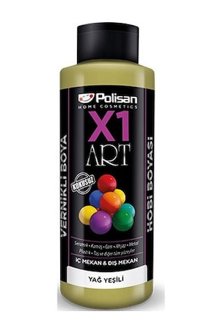 Polisan X1 Art Vernikli Hobi Boyası Yağ Yeşili 120 ML