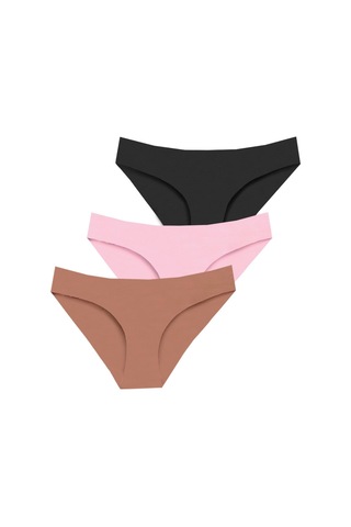 New Lilla 301 Kadın Dikişsiz Lazer Bikini Külot Paketi Çok Renkli