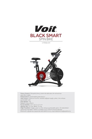 Voit Black Manyetik Smart Spin Bisiklet
