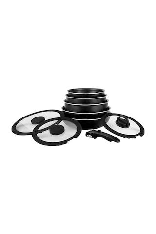 All-ın-one Titanium 9 Parça Set: 22cm Derin & 24cm Sığ Tencere 20-28cm Tava & 28cm Wok 22cm-24cm-28cm Cam Kap Genel
